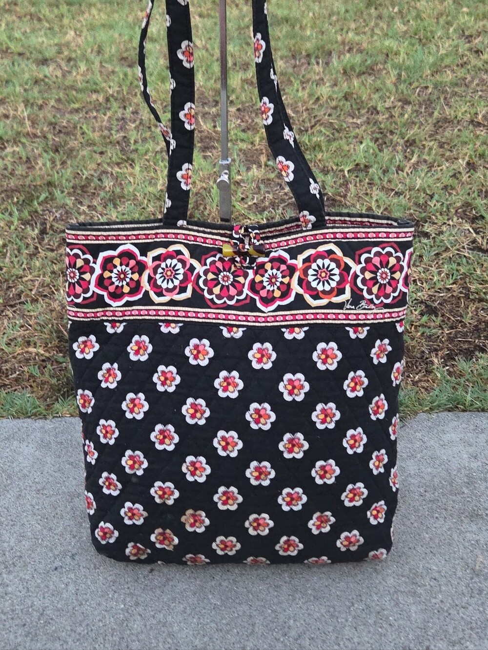 Vera Bradley Quilted Tote Bag, Pirouette pattern, floral motif